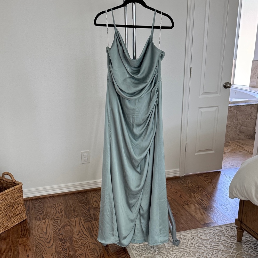 BIRDY GREY Lydia Matte Satin Dress - Sage